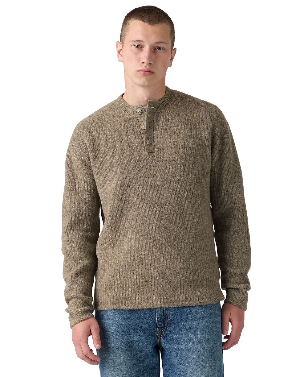 Levi's® Men's Woodacre Henley Wool-Blend Three-Button Sweater