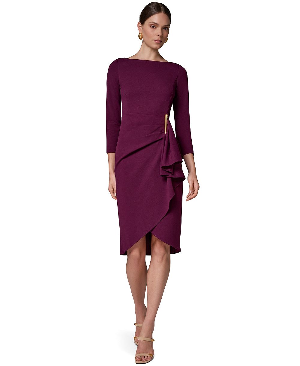 Donna Karan New York женское платье-футляр с боковой фурнитурой, лодочным вырезом и рукавом 3/4, размер Petite