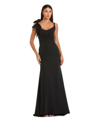 Mac Duggal Petite Sleeveless Scoop Neck Bow Detail Gown
