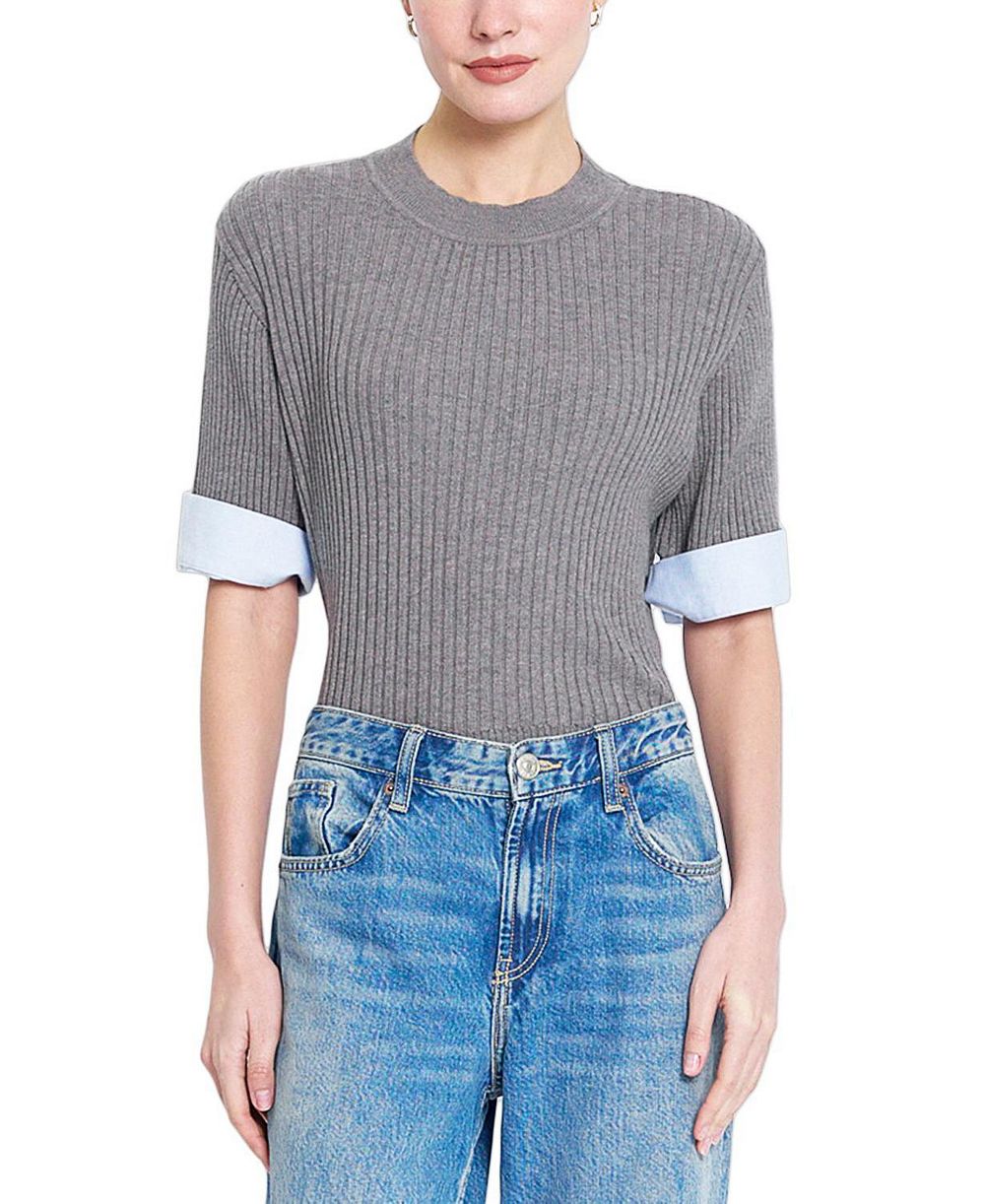 Женский джемпер Central Park West Sienna Shirt Cuff Crewneck Short-Sleeve