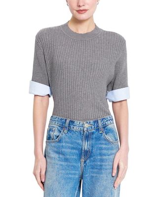 Женский джемпер Central Park West Sienna Shirt Cuff Crewneck Short-Sleeve