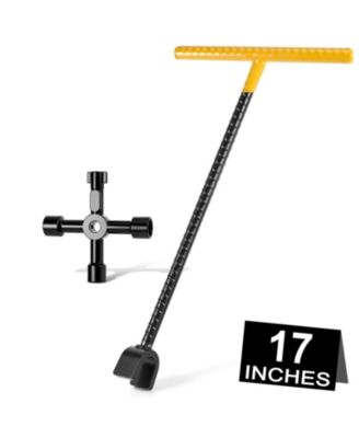 XDOVET Water Meter Key T-Handle Shut Off Tool Curb Valve 4-Way