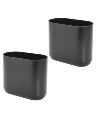 iDesign Small Plastic 1.9 Gallon 7 L Oval Bathroom Trash Can, 2-Pack