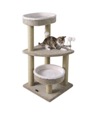 SUGIFT 36in Carpeted Cat Tree with Plush Perches Scratching Posts and Dangling Ball