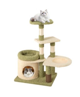 SUGIFT 38 in Tall Multi-Level Kitten Tower with Condo Bed and Hammock