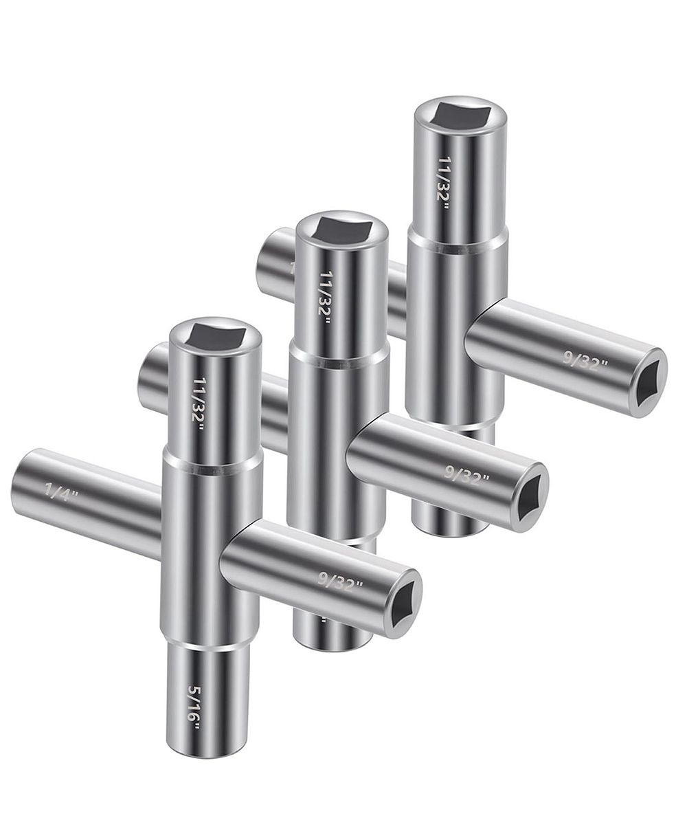 XDOVET 3 Pack 4 Way Sillcock Key Universal Hose Bib Wrench