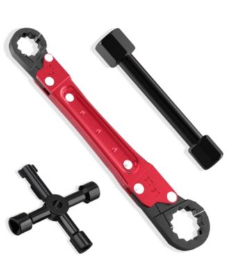 XDOVET Plumbing Angle Stop Wrench Kit 3-Piece Sleeve Puller Sillcock Key Ferrule Tool