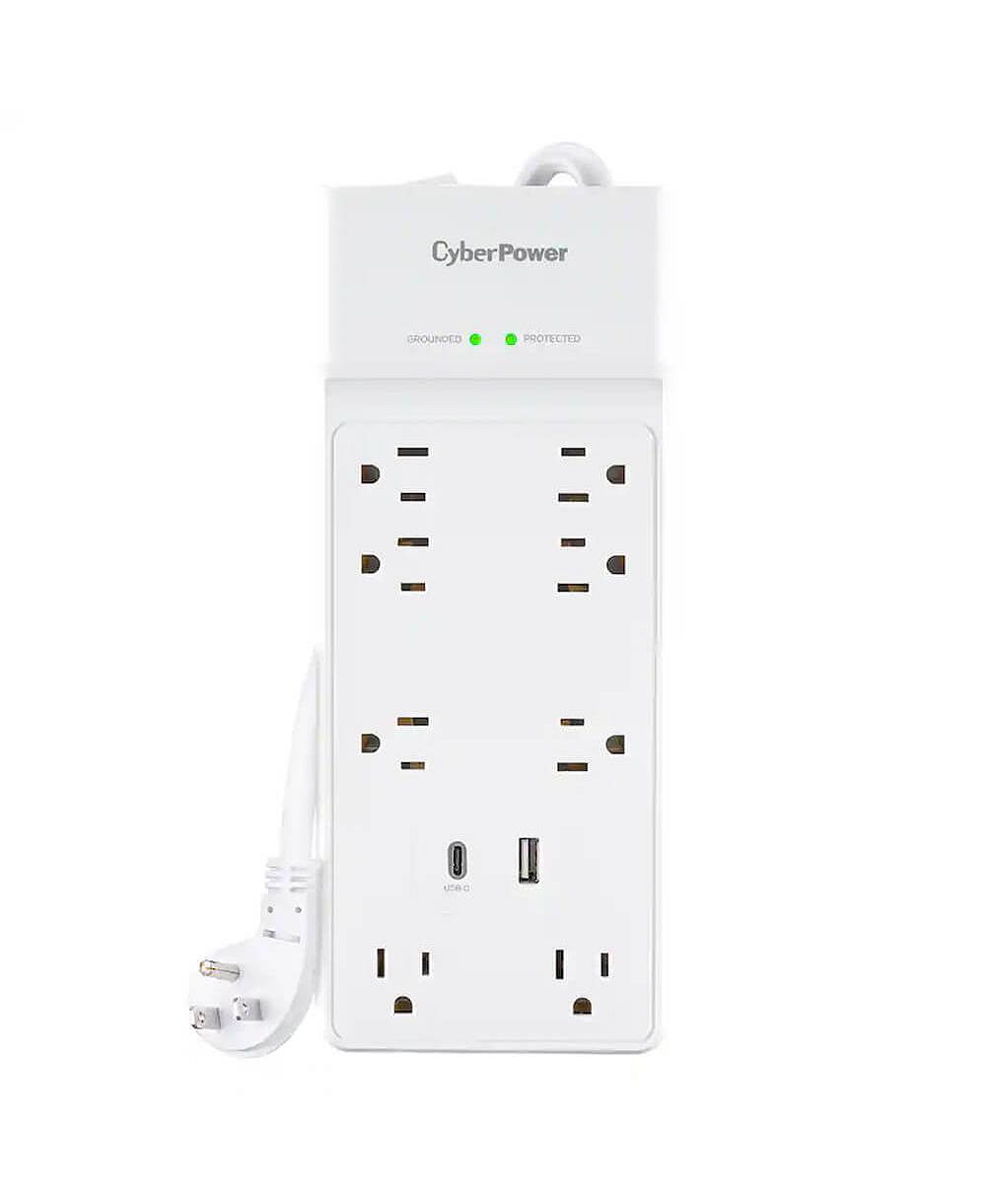 CyberPower сетевой фильтр на 8 розеток с USB-зарядкой, 6 футов