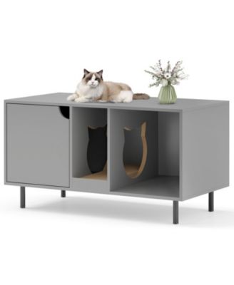 SUGIFT 40 in Cat Litter Box Enclosure for 2 Cats Hidden Cat Washroom
