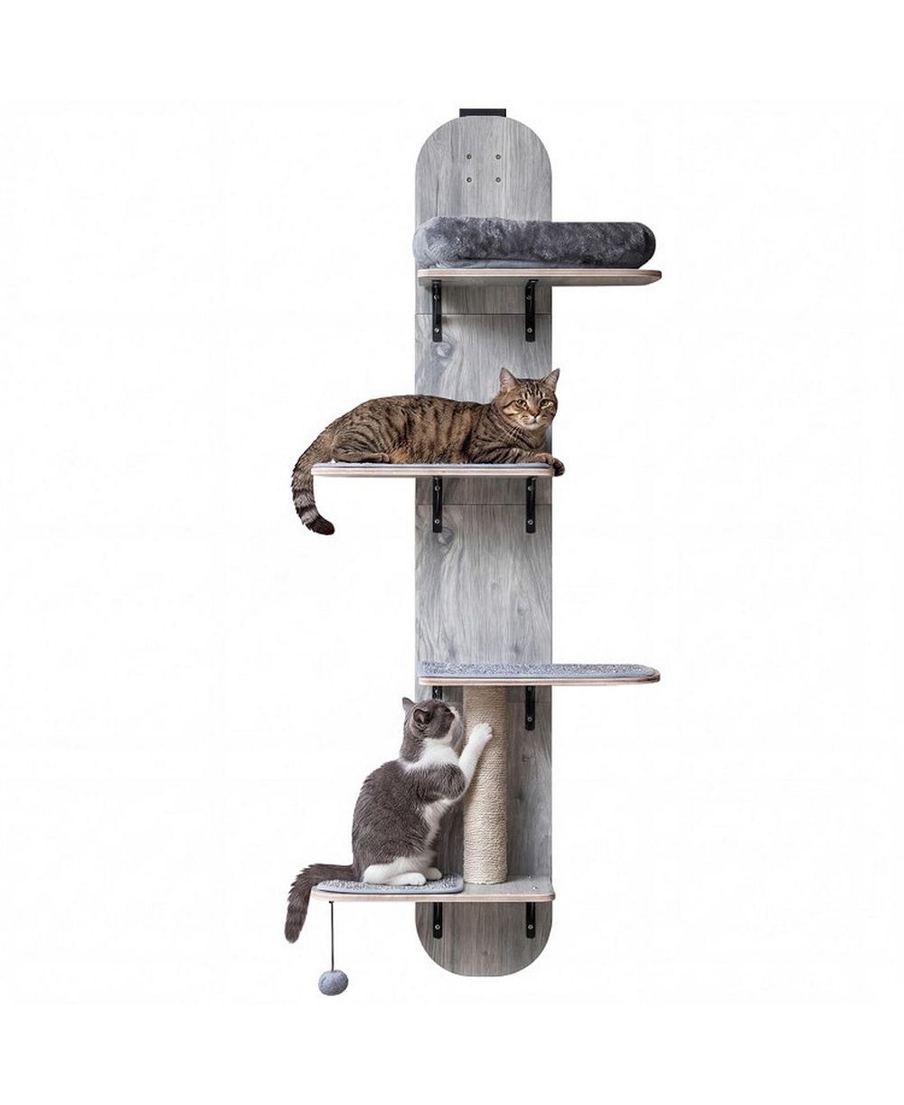 SUGIFT Door Hanging Cat Climber 4-Level Height Adjustable With Plush Bed