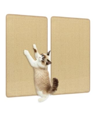 SUGIFT 2 Piece Cat Scratcher Mat Set Natural Sisal Pads