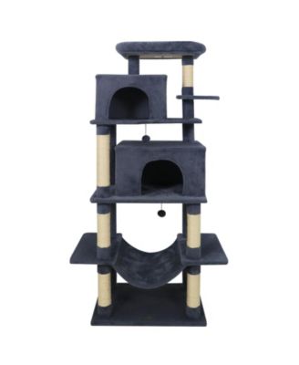 SUGIFT 70in Tall Cat Tree Tower With Perch Condos and Hammock for Indoor Cats