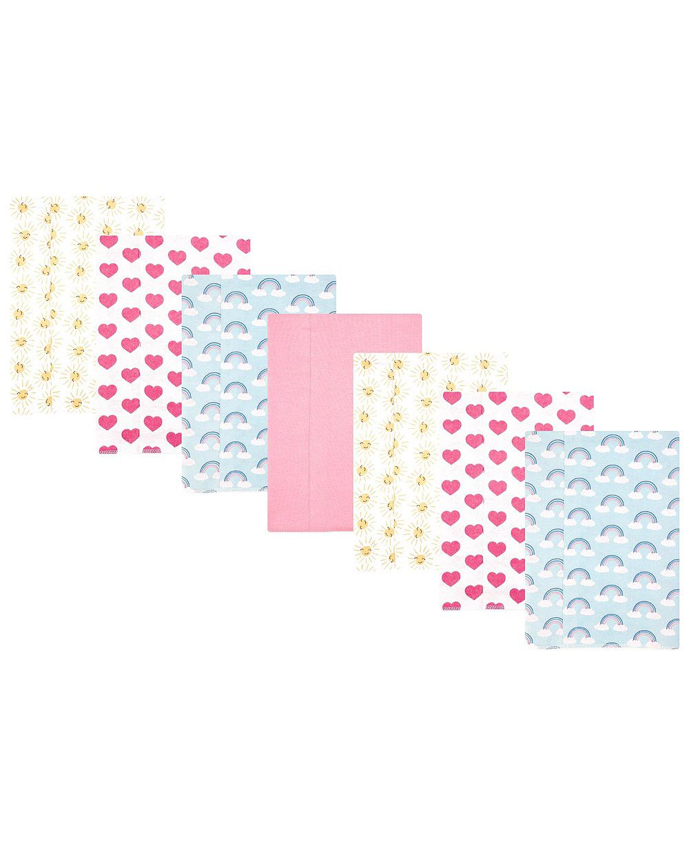 Детская пеленка для срыгивания Hudson Baby Girl Cotton Poly Flannel 7-Pack, Cloudy Rainbow