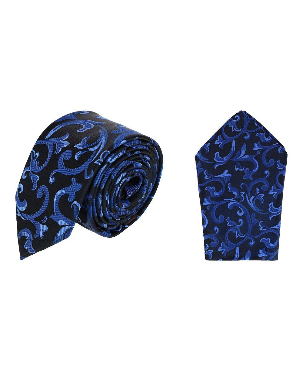 Мужской TRAFALGAR Christian the Romantic Brocade Silk Necktie and Pocket Square Bundle