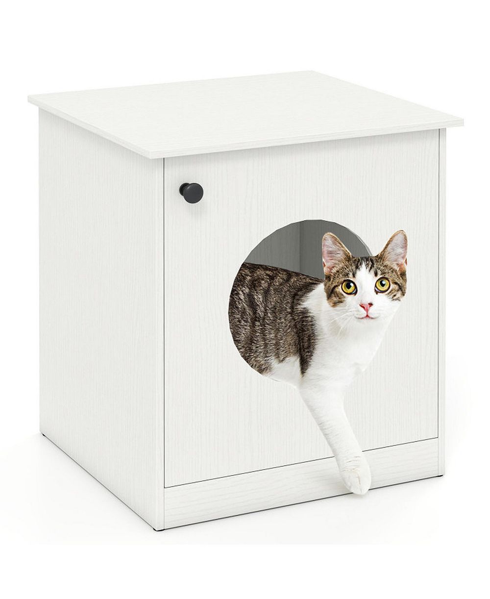 SUGIFT Modern Cat Litter Box Enclosure Side Table for Small to Large Cats