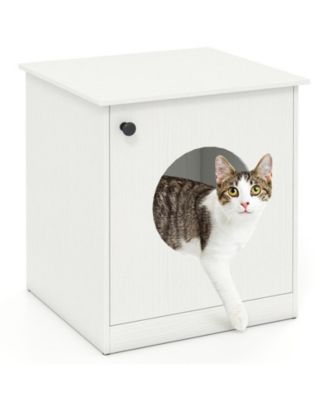 SUGIFT Modern Cat Litter Box Enclosure Side Table for Small to Large Cats