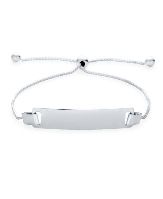 Браслет-боло Bling Jewelry с табличкой для имени, позолоченный, из серебра 925 пробы, регулируемый 6-7,5 дюйма