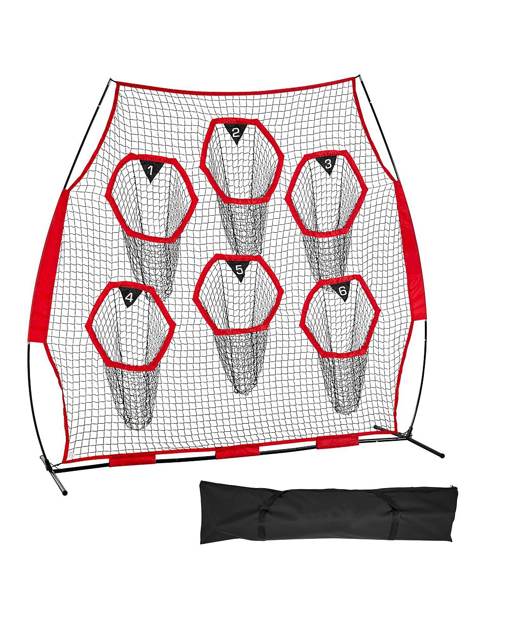 HONGGE 8 x 8 feet Football Throwing Target Practice Net with Carry Case