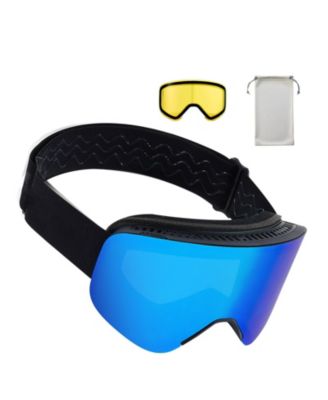 HONGGE Frameless Magnetic Cylindrical Lens Ski Goggles OTG Fit