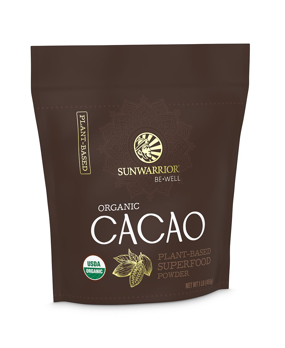 Sunwarrior какао-порошок, несладкий сырой какао для выпечки и смузи, не ГМО, 455 г