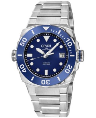 Gevril Men's Swiss Made Fortuna Swiss Automatic Silver Stainless Steel Bracelet Watch