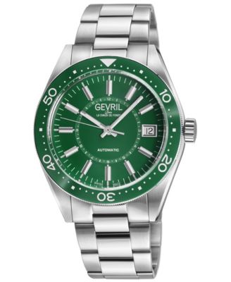 Gevril Men's Swiss Made Belmont Swiss Automatic Silver Stainless Steel Bracelet Watch