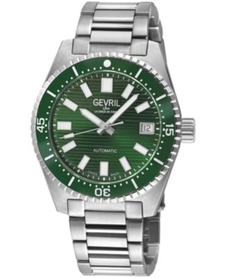 Gevril Men's Swiss Made Atlantic Avenue Swiss Automatic Silver Stainless Steel Bracelet Watch