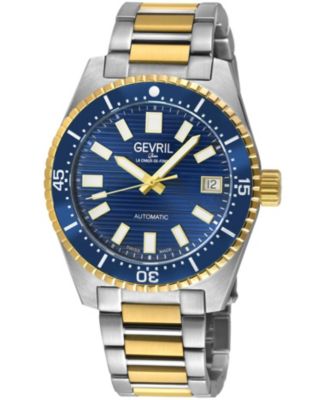 Gevril Men's Swiss Made Atlantic Avenue Swiss Automatic Two tone Stainless Steel Bracelet Watch