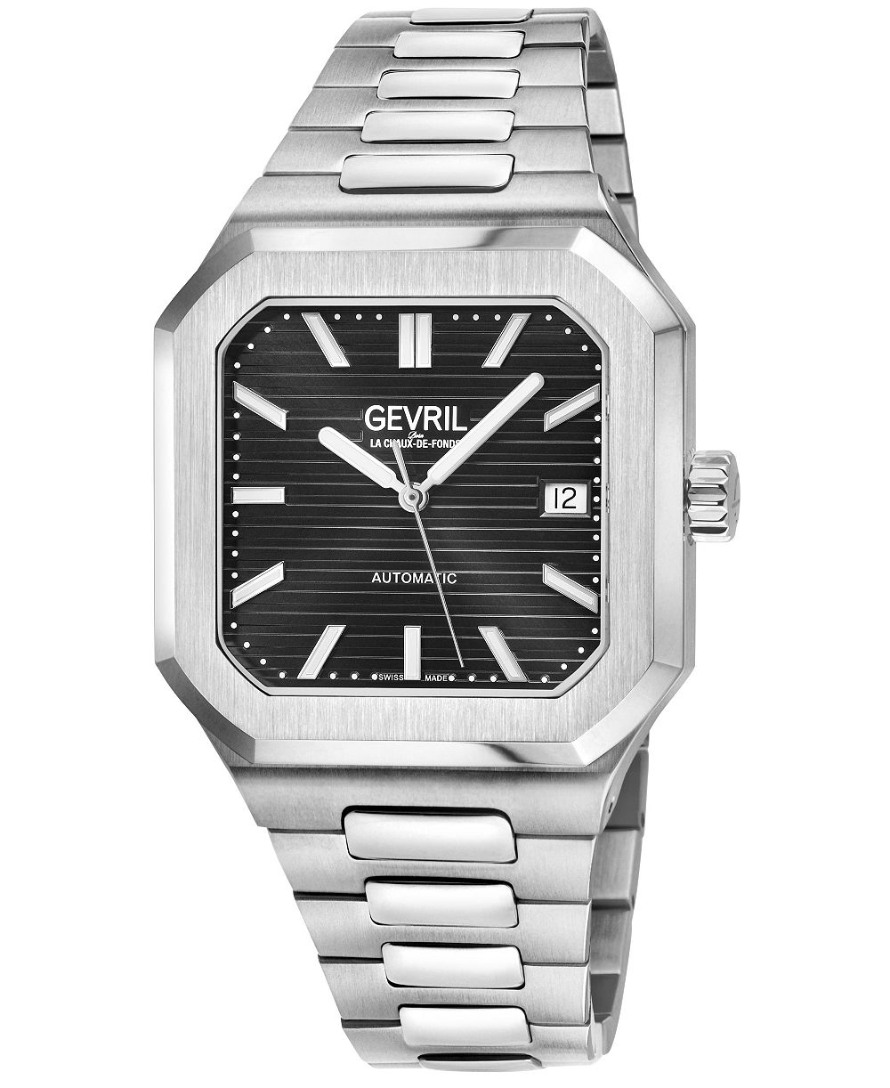 Gevril Men's Swiss Made Grand Concourse Swiss Automatic Silver Stainless Steel Bracelet Watch