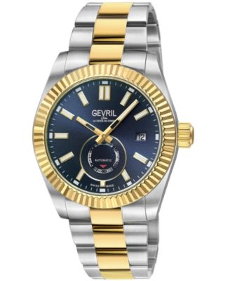 Gevril Men's Swiss Made West Village Swiss Automatic Two tone Stainless Steel Bracelet Watch