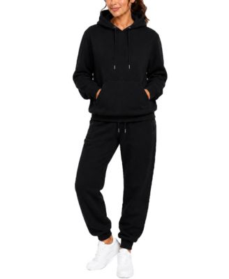 Blu Rock Women's Studio JK Loose-Fit Fleece Pullover Hoodie and Sweatpants Set