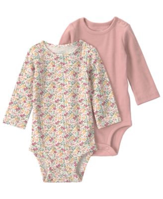 Little Planet by Carter's Baby Girls' Cotton Long-Sleeve Bodysuit, 2-Pack