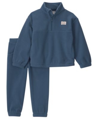 Детский комплект Carter's для мальчиков 2T-5T: флисовая кофта с длинным рукавом и четвертьзастёжкой и штаны с принтом Little Planet