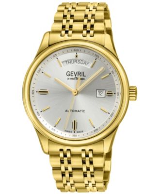 Gevril Men's Swiss Made Excelsior Swiss Automatic IP Stainless Steel Bracelet Watch
