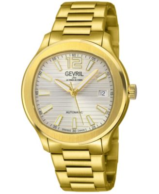 Gevril Men's Swiss Made Stuyvesant Swiss Automatic IP Stainless Steel Bracelet Watch