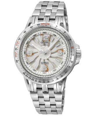 Gevril Men's Swiss Made Wind master Swiss Automatic Silver Stainless Steel Bracelet Watch