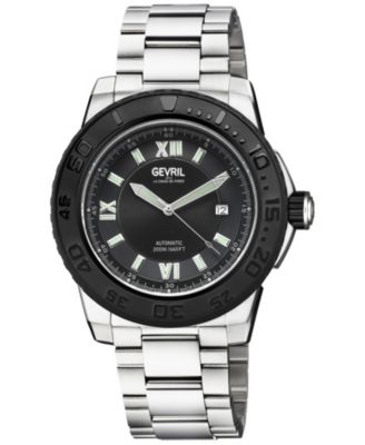 Gevril Men's Swiss Made Seacloud Swiss Automatic Silver Stainless Steel Bracelet Watch