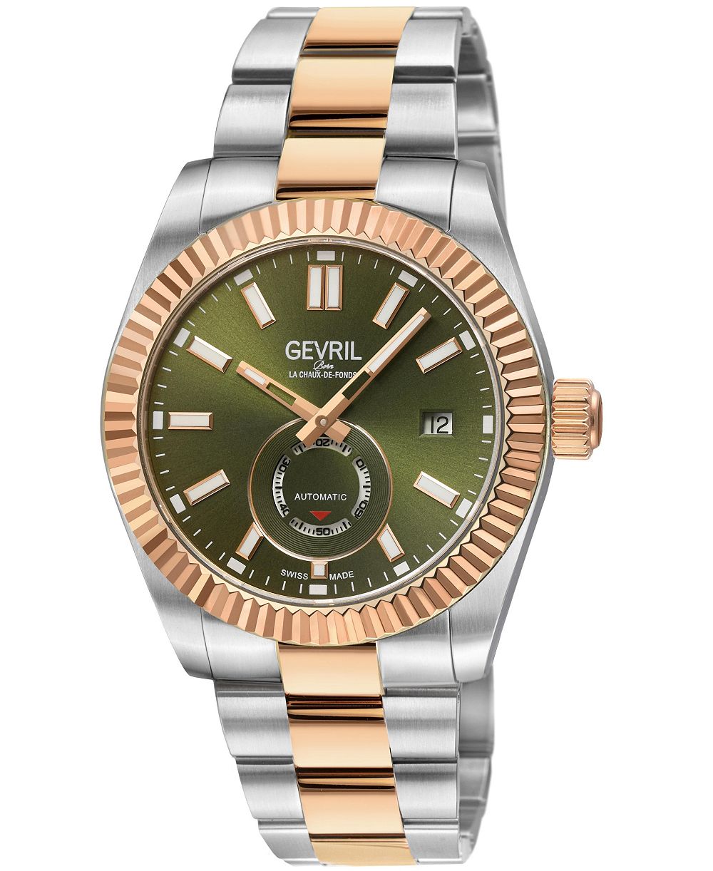 Gevril Мужские часы Gevril Swiss Made West Village Two tone Stainless Steel