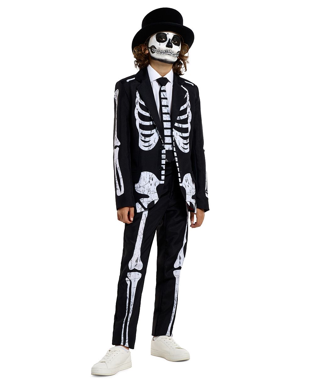 OppoSuits Boys' 4-20 Skeleton Grunge Halloween Jacket, Pants, and Tie, 3-Piece Set