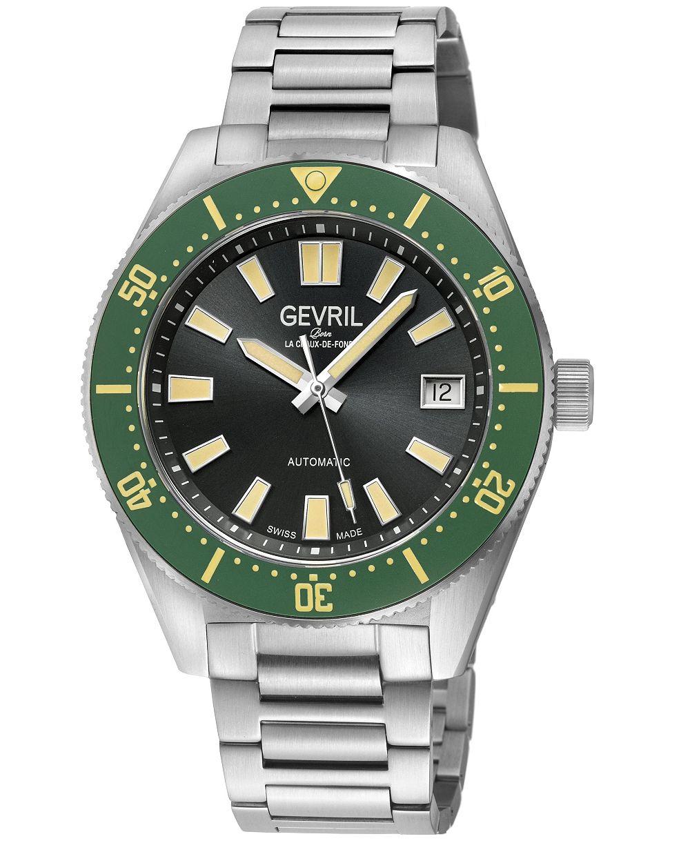 Gevril Мужские швейцарские часы Mariner Row Swiss Automatic Silver Stainless Steel