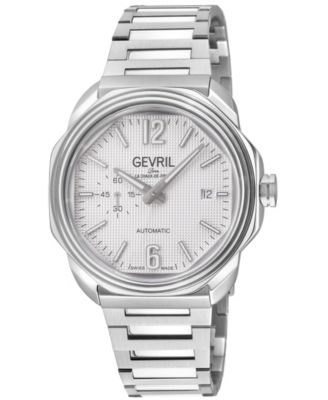 Gevril Men's Swiss Made Roosevelt Swiss Automatic Silver Stainless Steel Bracelet Watch
