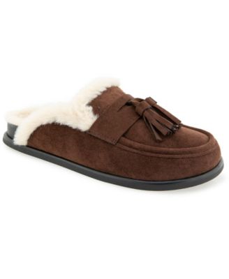Kensie Women's Viktor Faux Fur Lined Mule