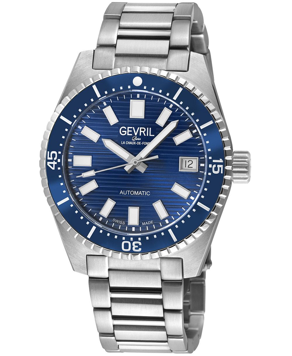 Gevril Мужской Atlantic Avenue Swiss Automatic Silver Stainless Steel Bracelet Watch