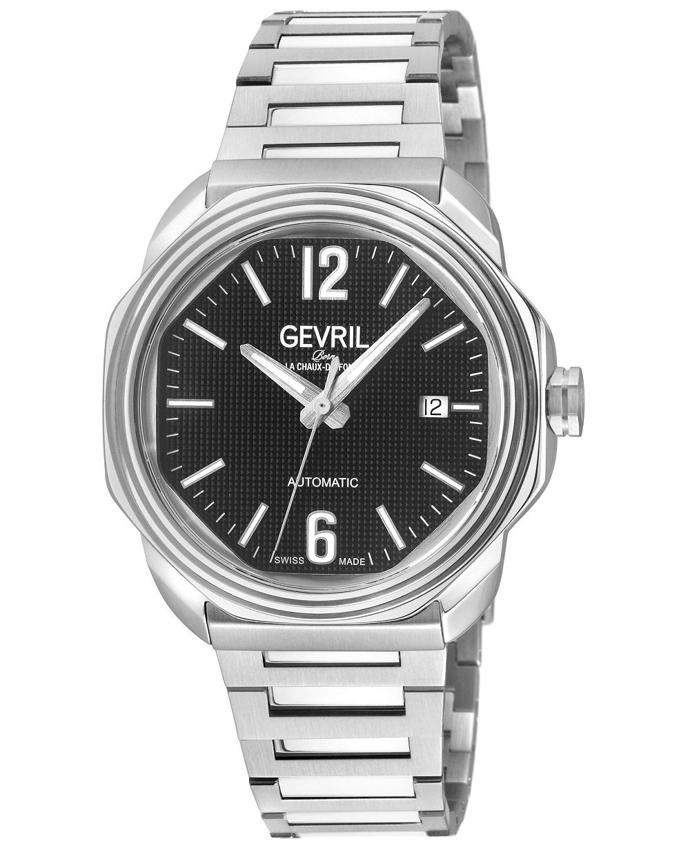 Gevril Мужские швейцарские часы Roosevelt Automatic Silver Stainless Steel Bracelet