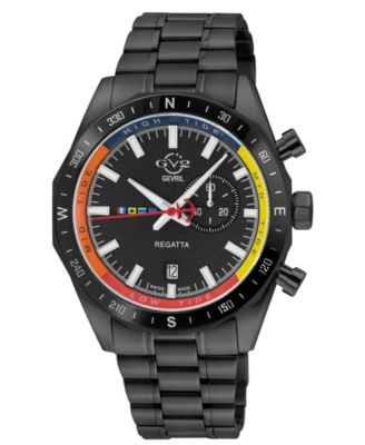 GV2 by Gevril Men's Swiss Made Regatta Swiss Quartz IP Stainless Steel Bracelet Watch