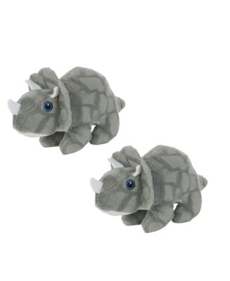 Мягкая пищащая игрушка для собак Mighty Jr Dinosaur Triceratops, набор из 2 шт