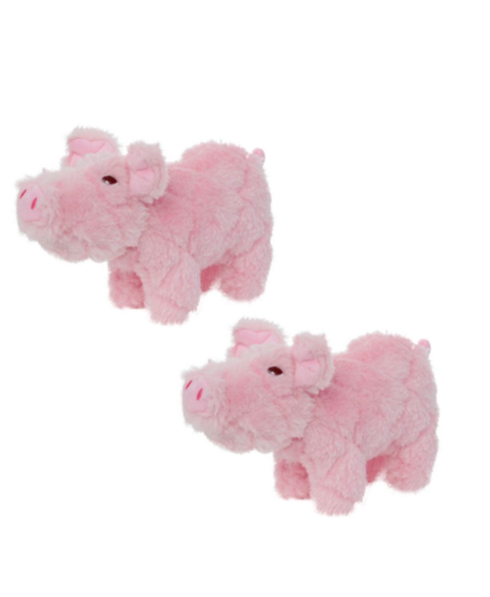 Игрушка для собак Mighty Jr Farm Piglet 2 Pack, Durable Plush Squeaky
