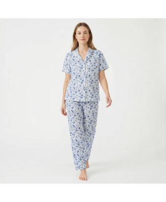 Motette Women's Porcelain Vine Viscose from Bamboo-Blend Floral Short-Sleeve Pajama Set
