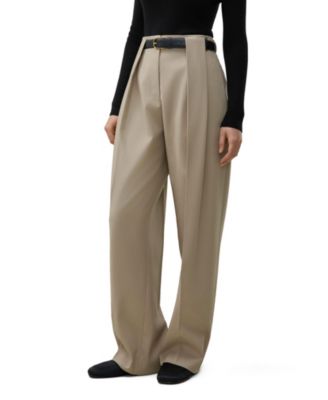 LILYSILK Women's Box Pleated Silk-Wool Trouser