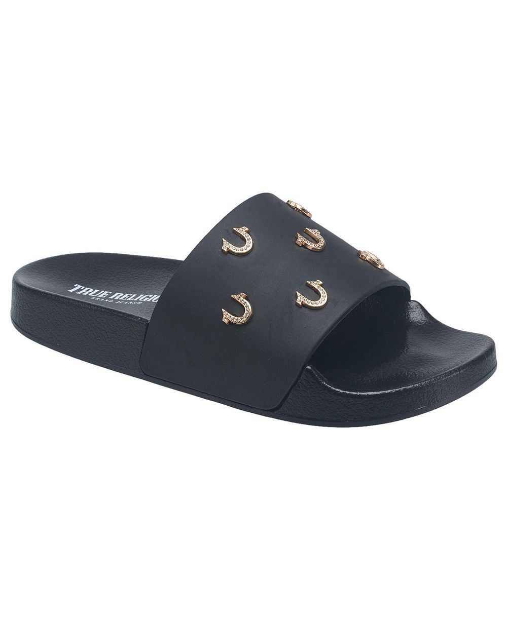 True Religion Детские шлепанцы Kash Bling Horseshoe Logo